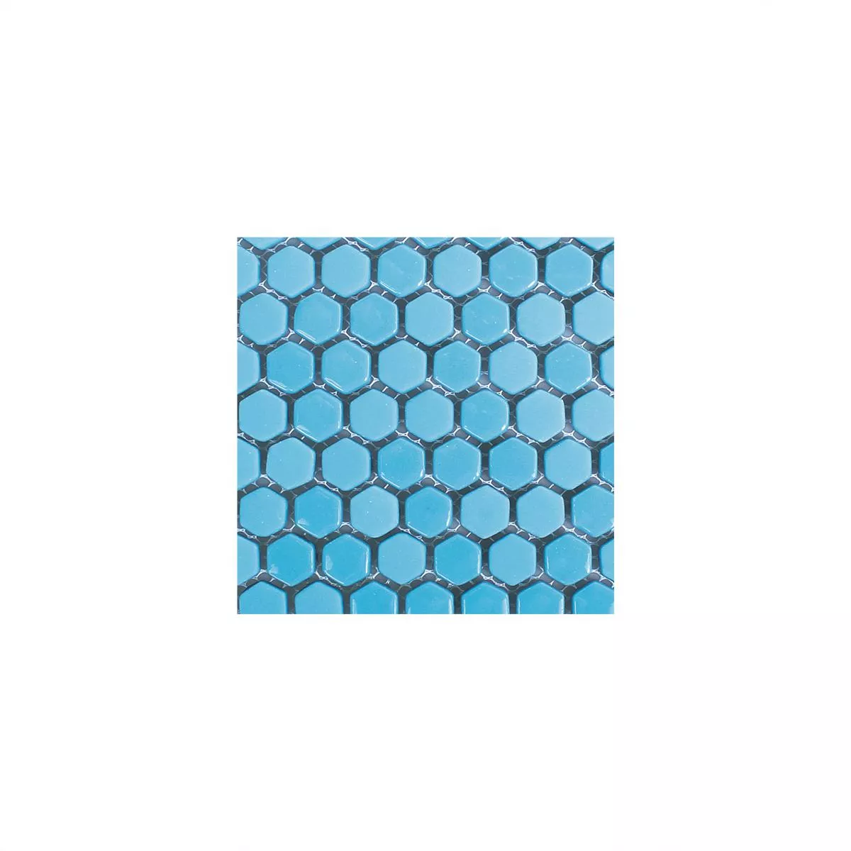 Prøve Glasmosaik Fliser Brockway Hexagon Eco Blå
