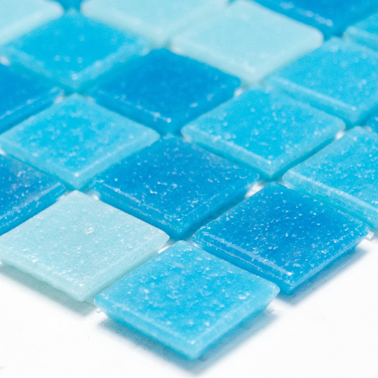Prøve Glasmosaik Fliser Blå Mix