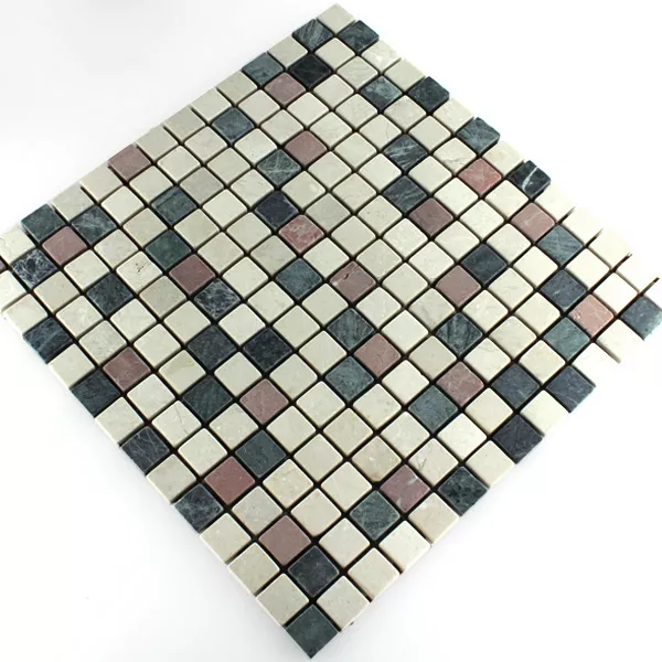 Prøve Mosaik Fliser Marmor Farverige Mix 