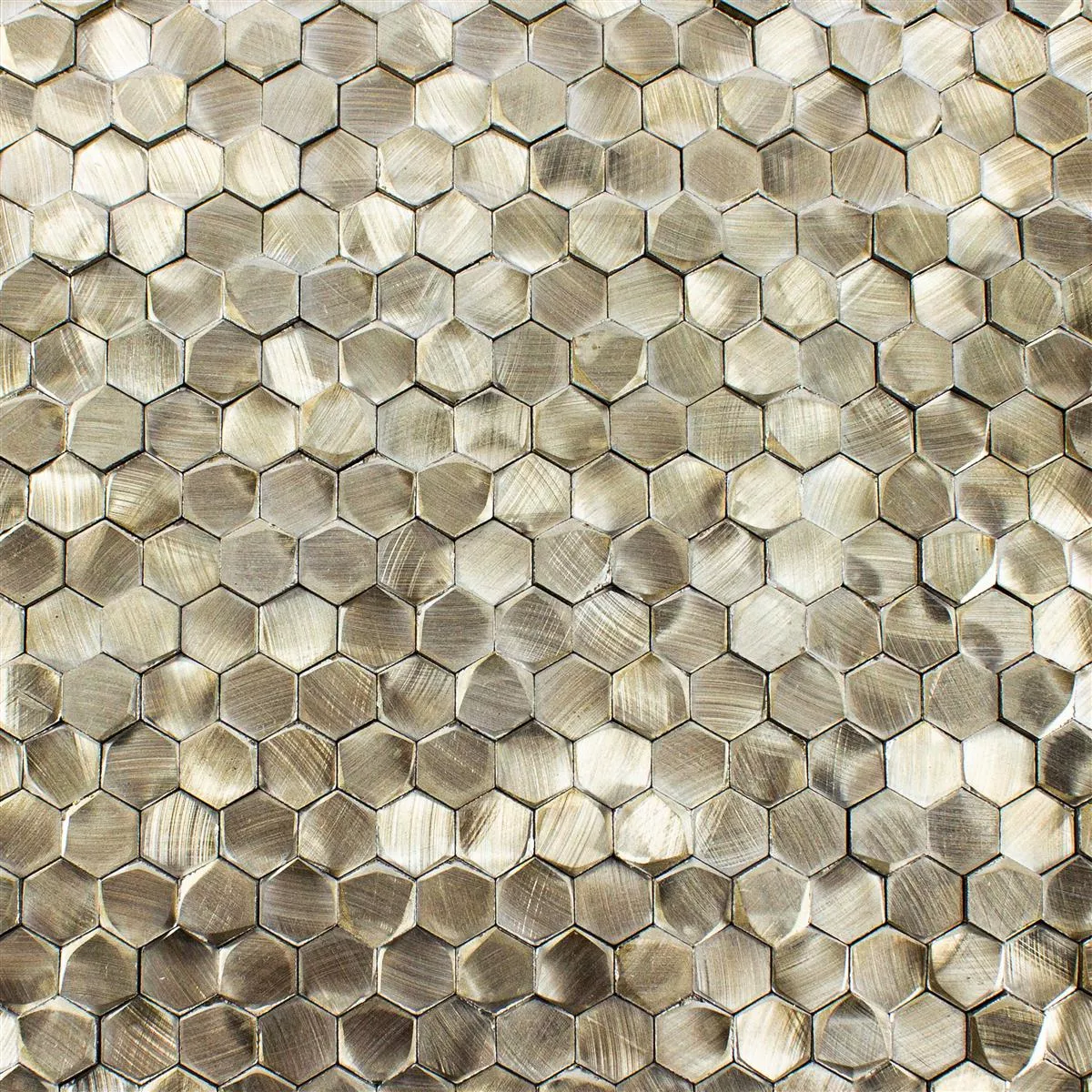 Aluminium Metal Mosaik Fliser McAllen Guld