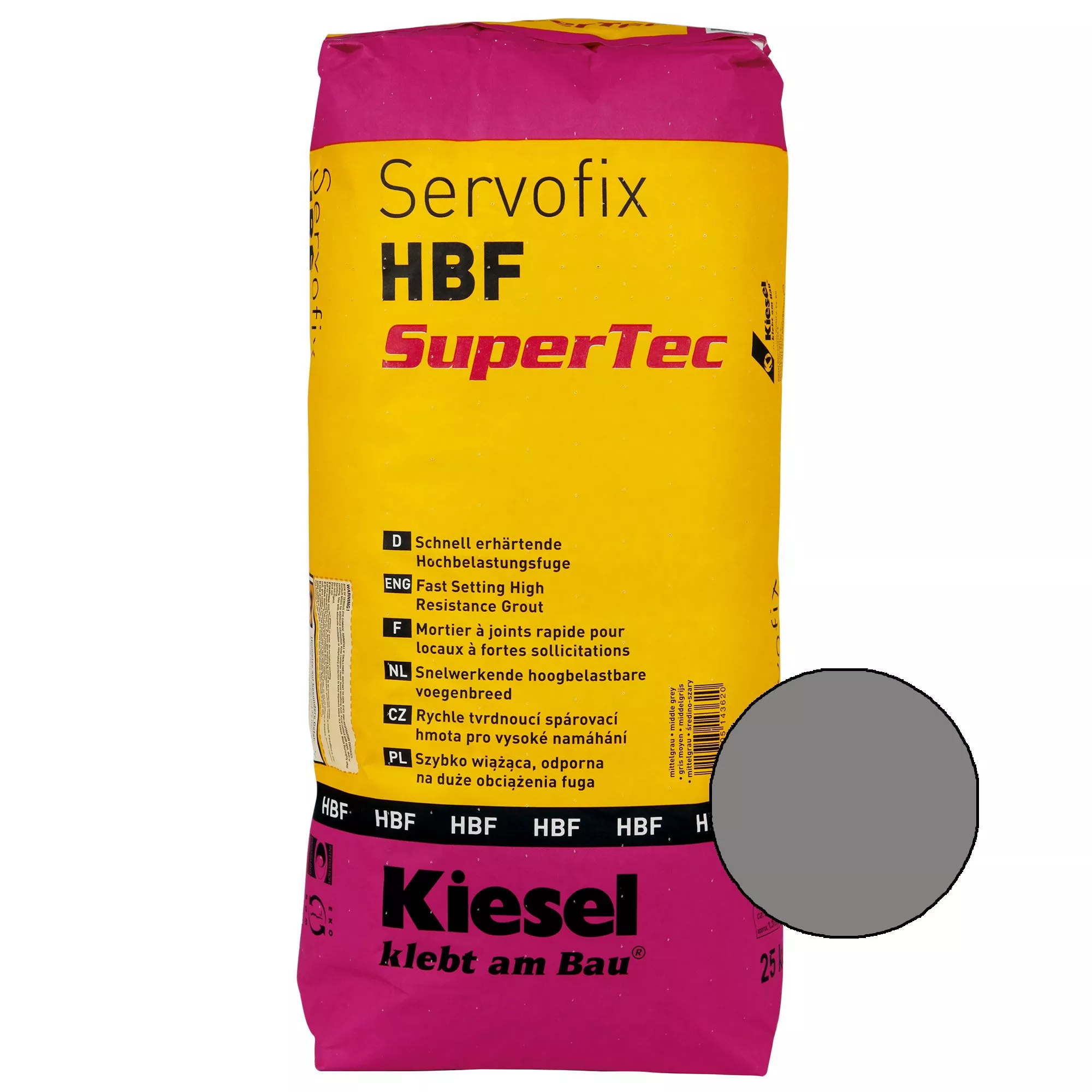 Kiesel Servofix HBF SuperTec Mellemgrå 25KG Kiesel Servofix HBF SuperTec Mellemgrå 25KG