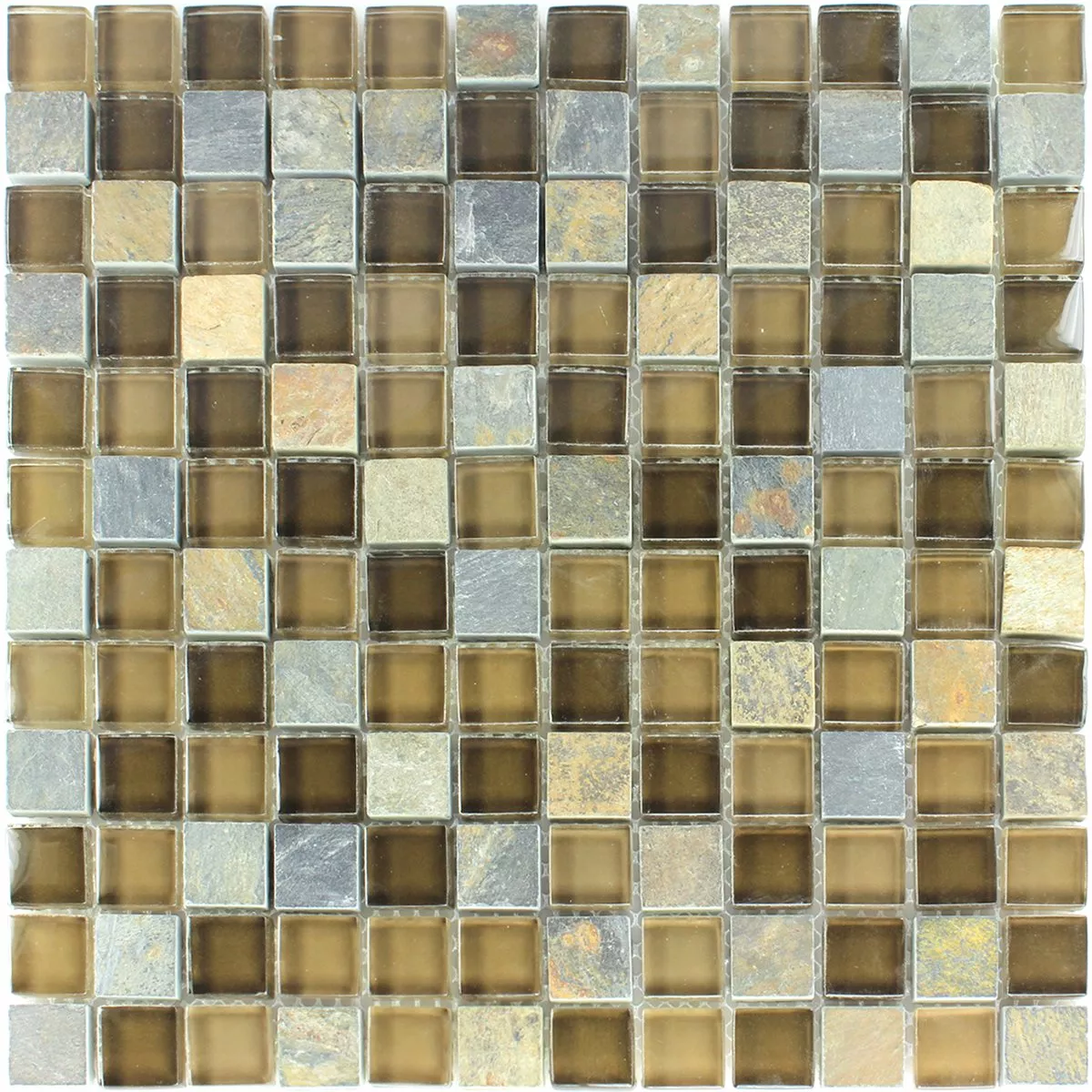 Mosaik Fliser Natursten Glas Mocca
