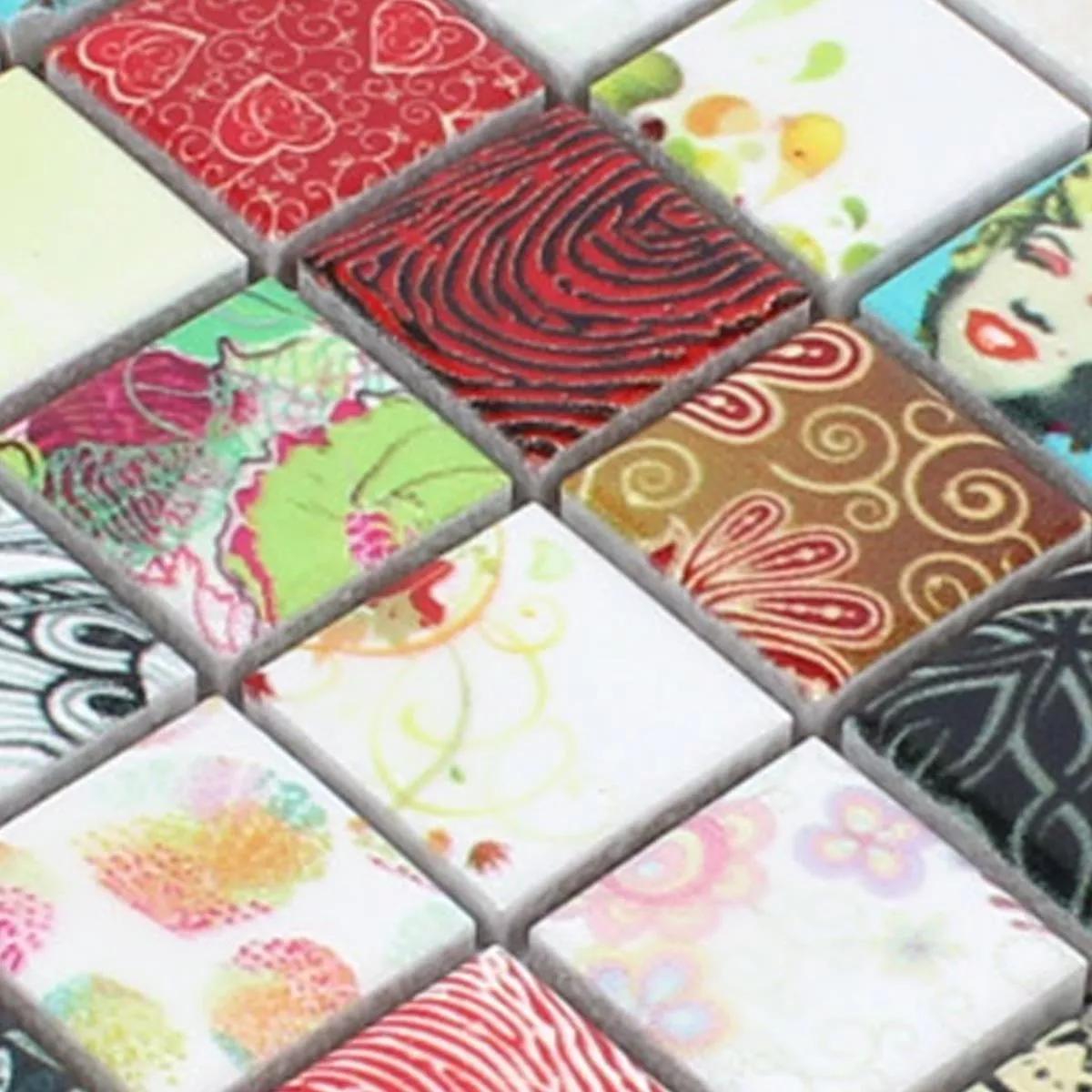 Prøve Mosaik Fliser Keramik Dia Farverige
