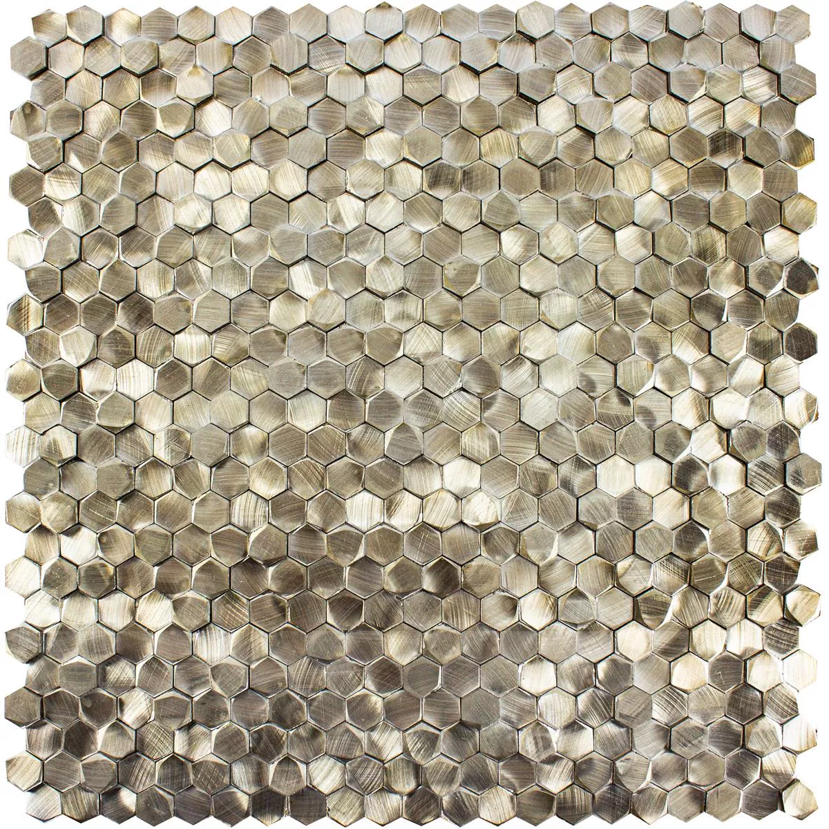 Aluminium Metal Mosaik Fliser McAllen Guld