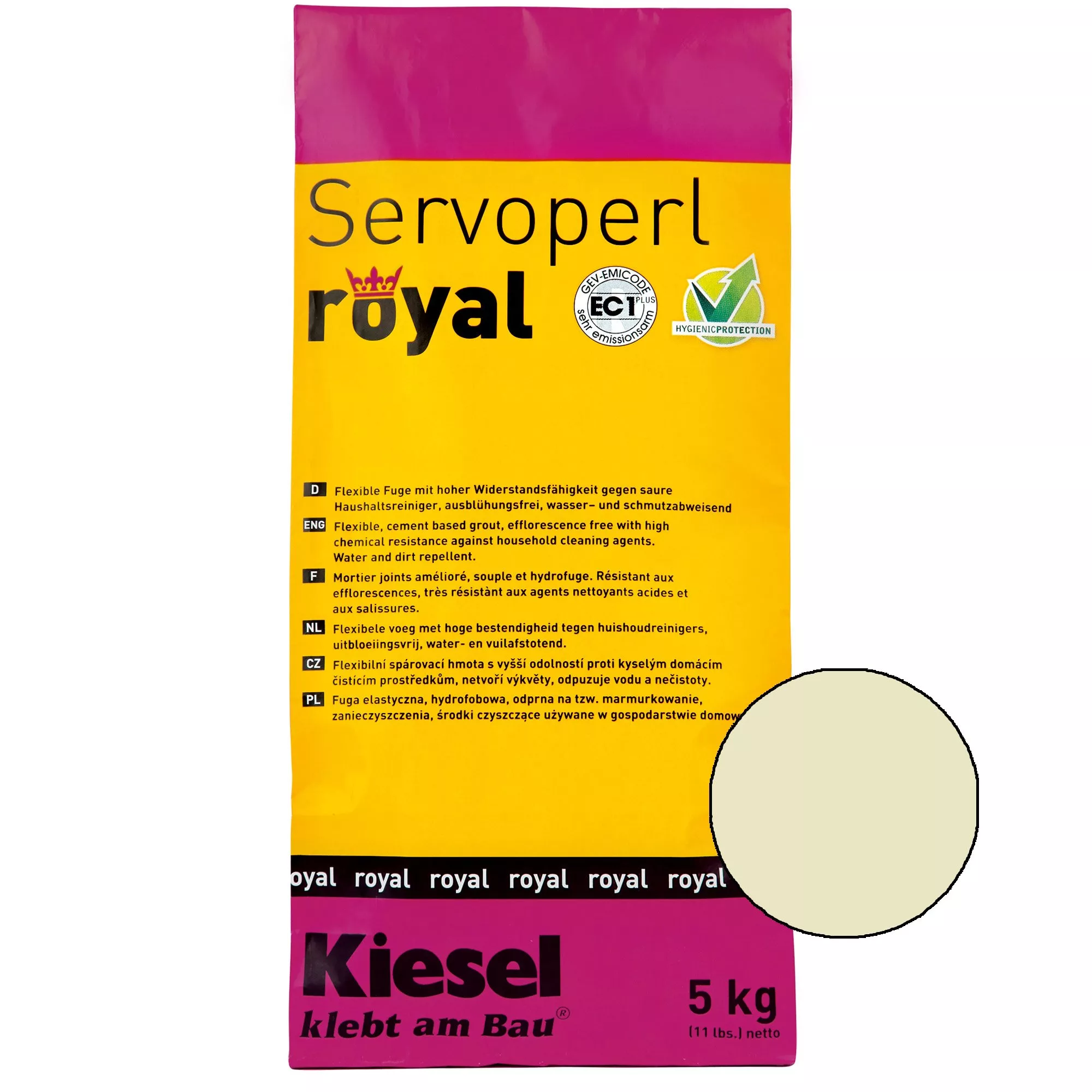 Kiesel Servoperl Royal - Fleksibel, Vand- Og Snavsafvisende Samling (5KG Jasmin)