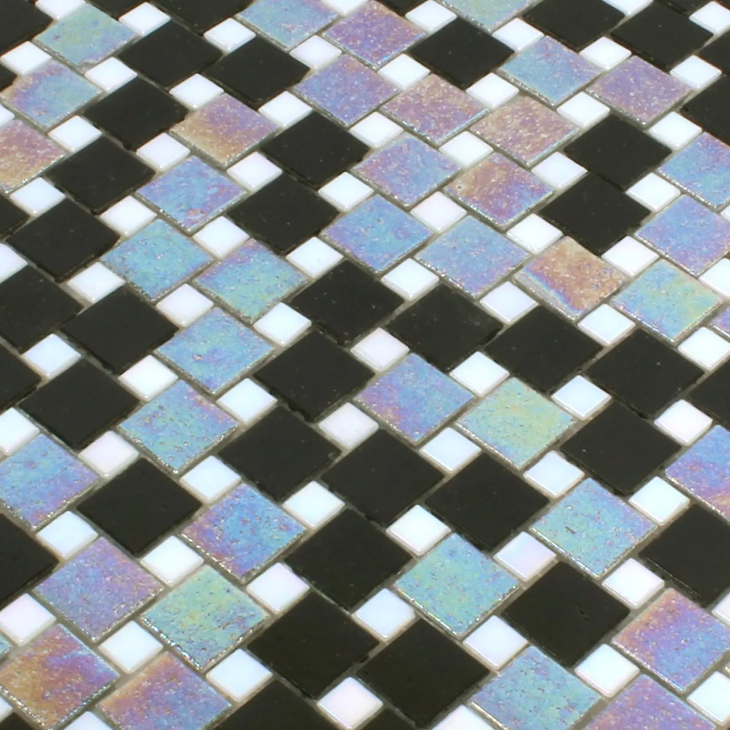 Prøve Mosaik Fliser Glas Tahiti Gra Sort