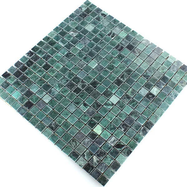Prøve Mosaik Fliser Marmor Dunkel Grøn Poleret