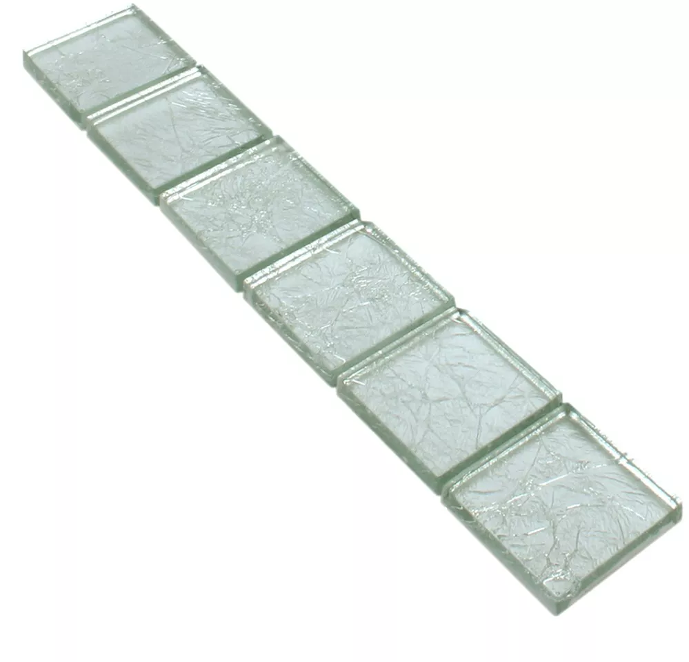 Glasmosaik Fliser Bordure Frederick Sølv Q48