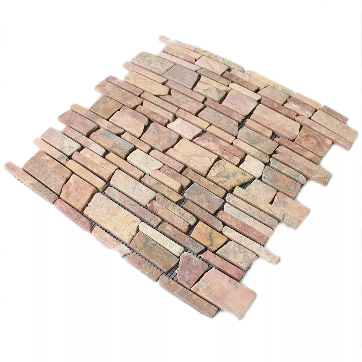 Prøve Mosaik Fliser Marmor Natursten Brick Rosso Verona