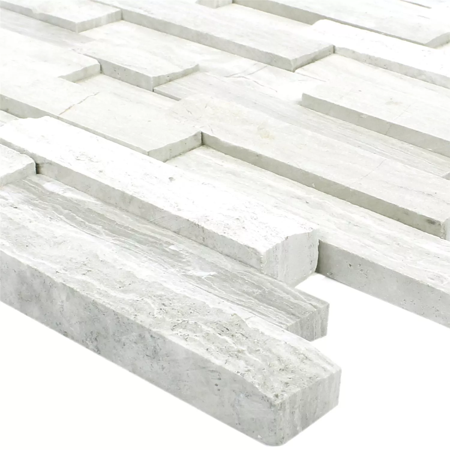 Mosaik Fliser Marmor Stettin 3D Brick Gra