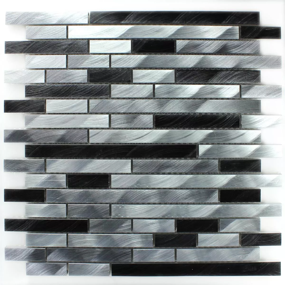 Mosaik Fliser Aluminium Metal Sahara Sølv Mix