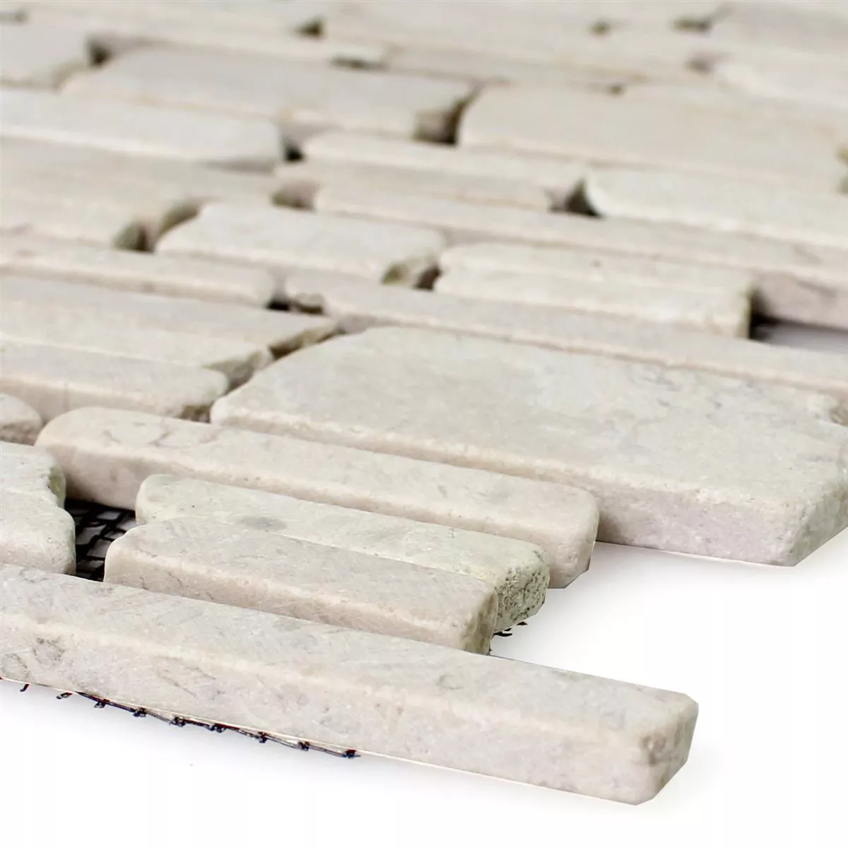 Prøve Mosaik Fliser Marmor Brick Biancone