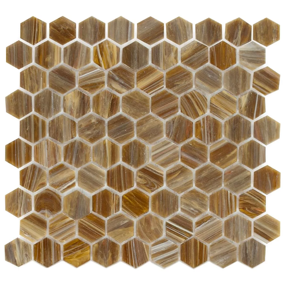 Glasmosaik Fliser Trend-Vi Hexagon 282 Bronze Brun