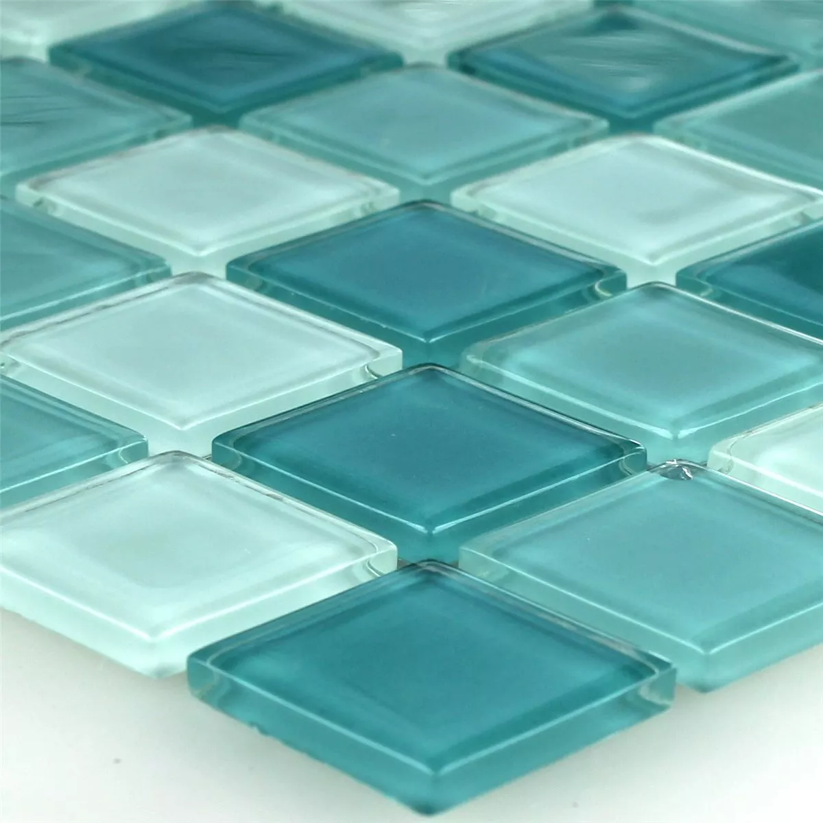 Prøve Glasmosaik Fliser Grøn Mix 