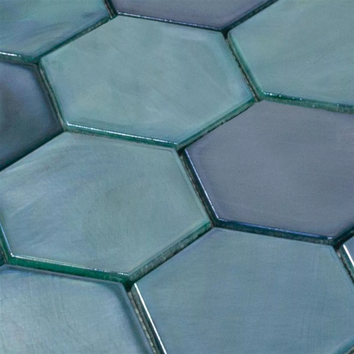 Prøve Glasmosaik Fliser Andalucia Hexagon Sø Grøn