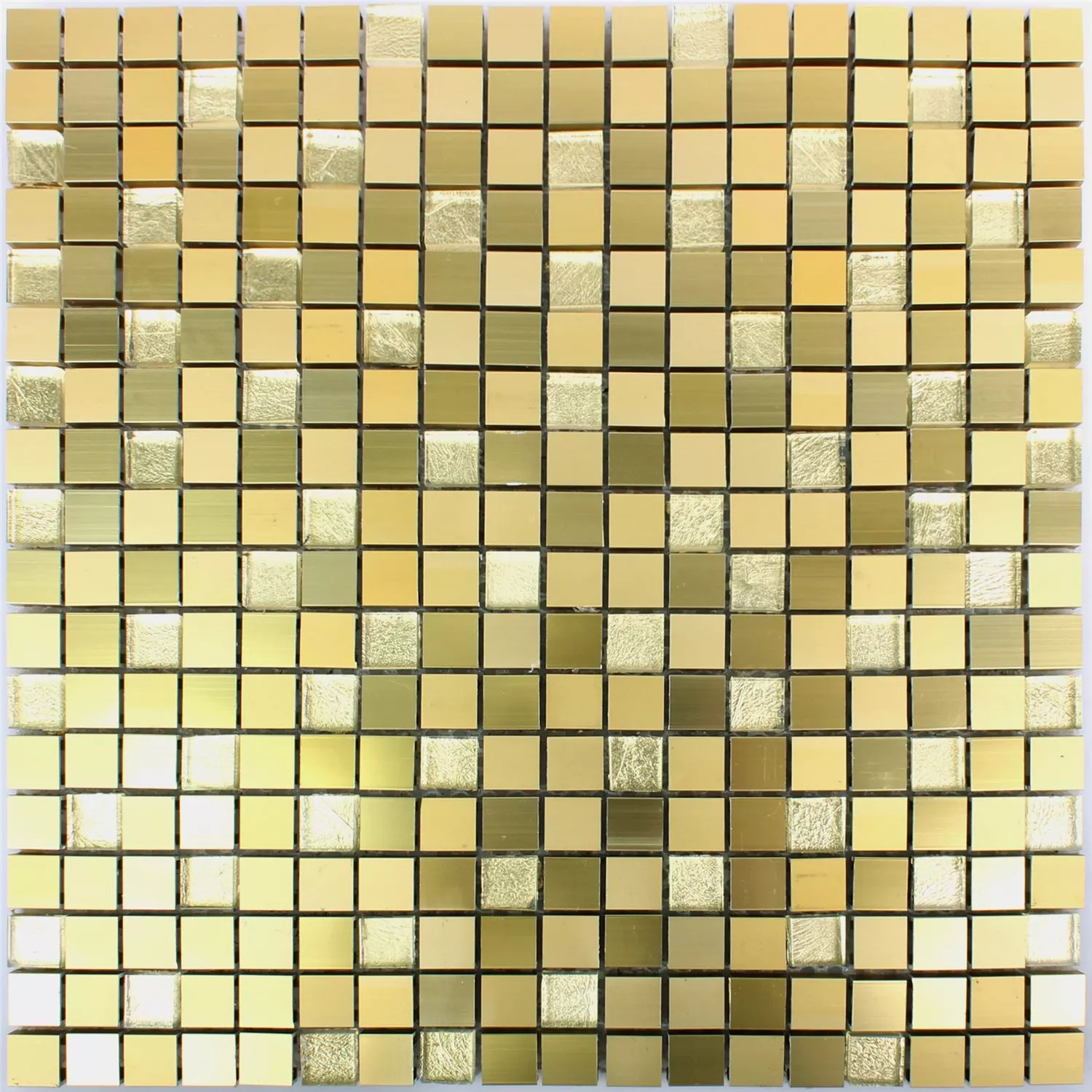 Mosaik Fliser Lissabon Aluminium Glas Mix Guld