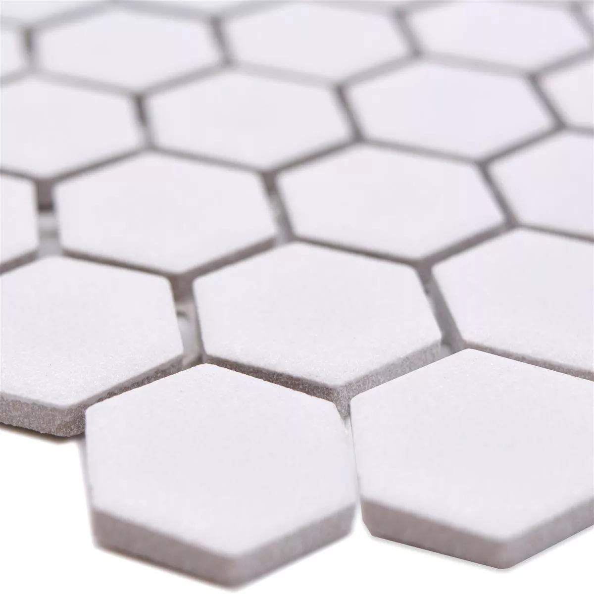 Keramikmosaik Bismarck R10B Hexagon Hvid H23
