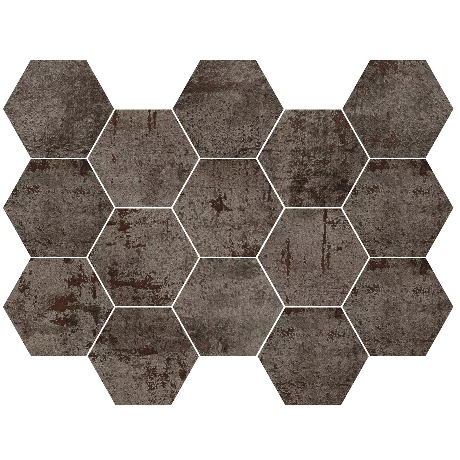 Mosaik Fliser Phantom Steel Hexagon Lappato