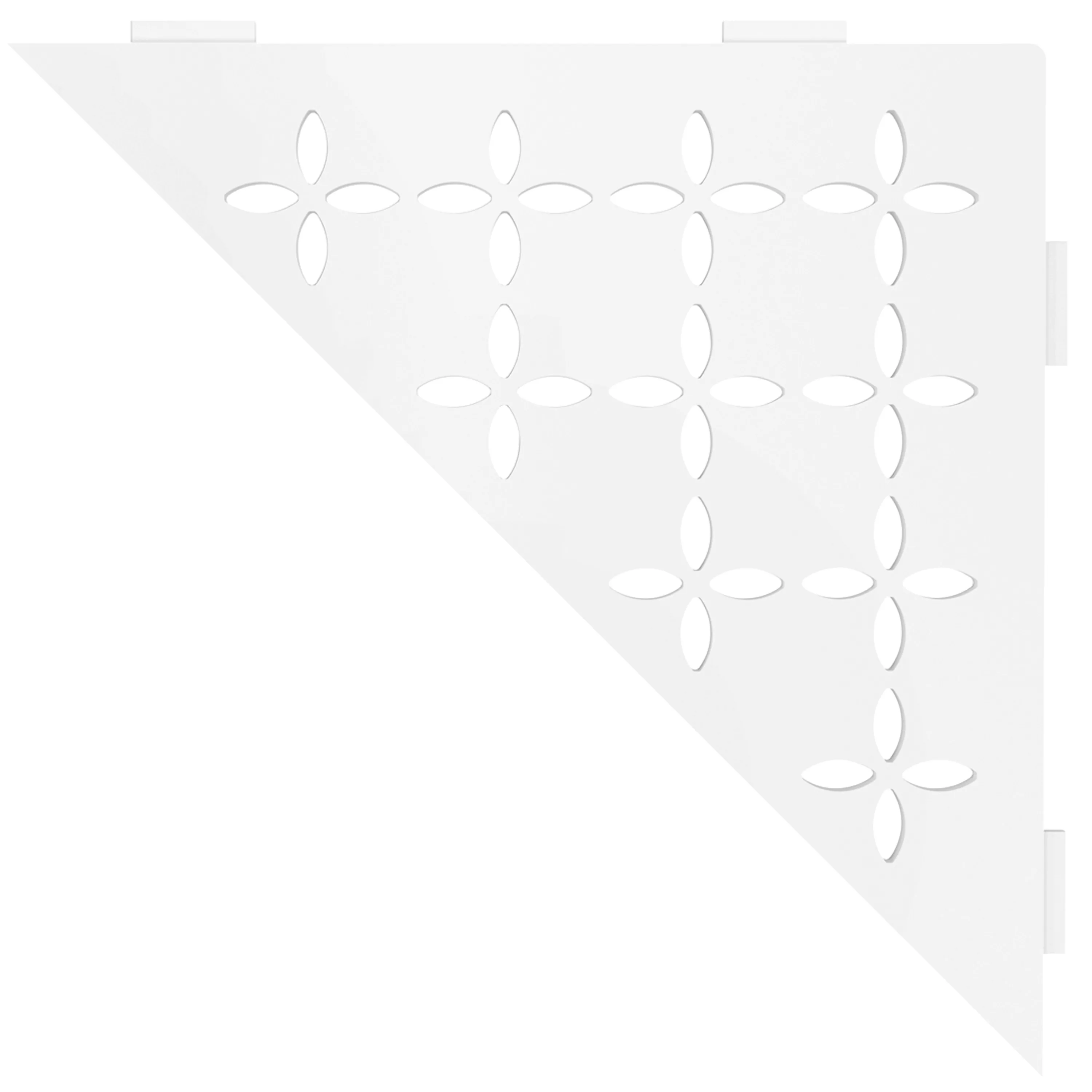 Væghylde brusehylde Schlüter trekant 21x21cm blomstret hvid