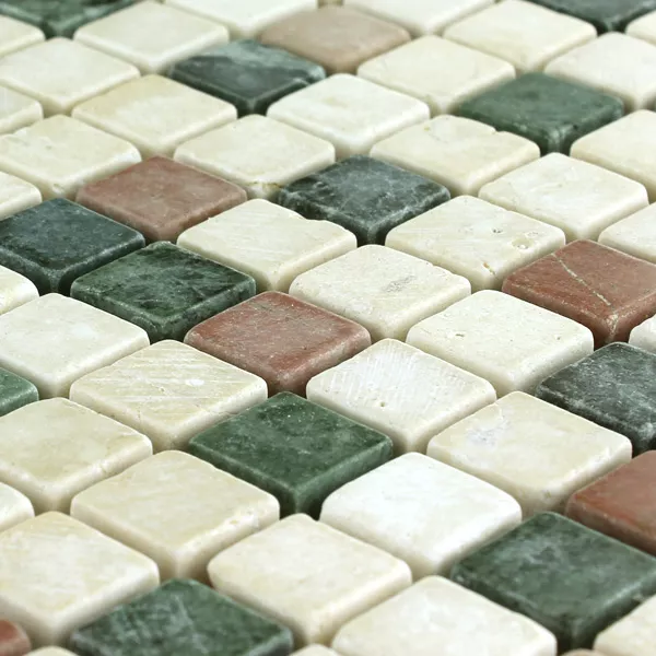 Mosaik Fliser Marmor Farverige Mix 15x15x7mm