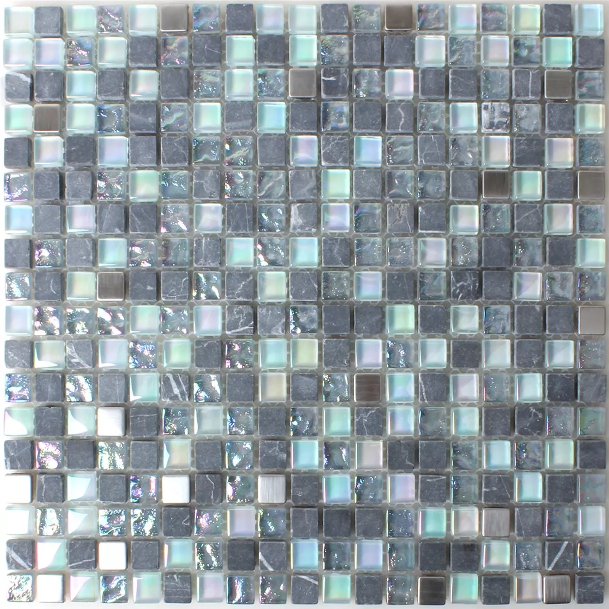 Glas Marmor Nacre Effekt Mosaik Fliser Gra Mix