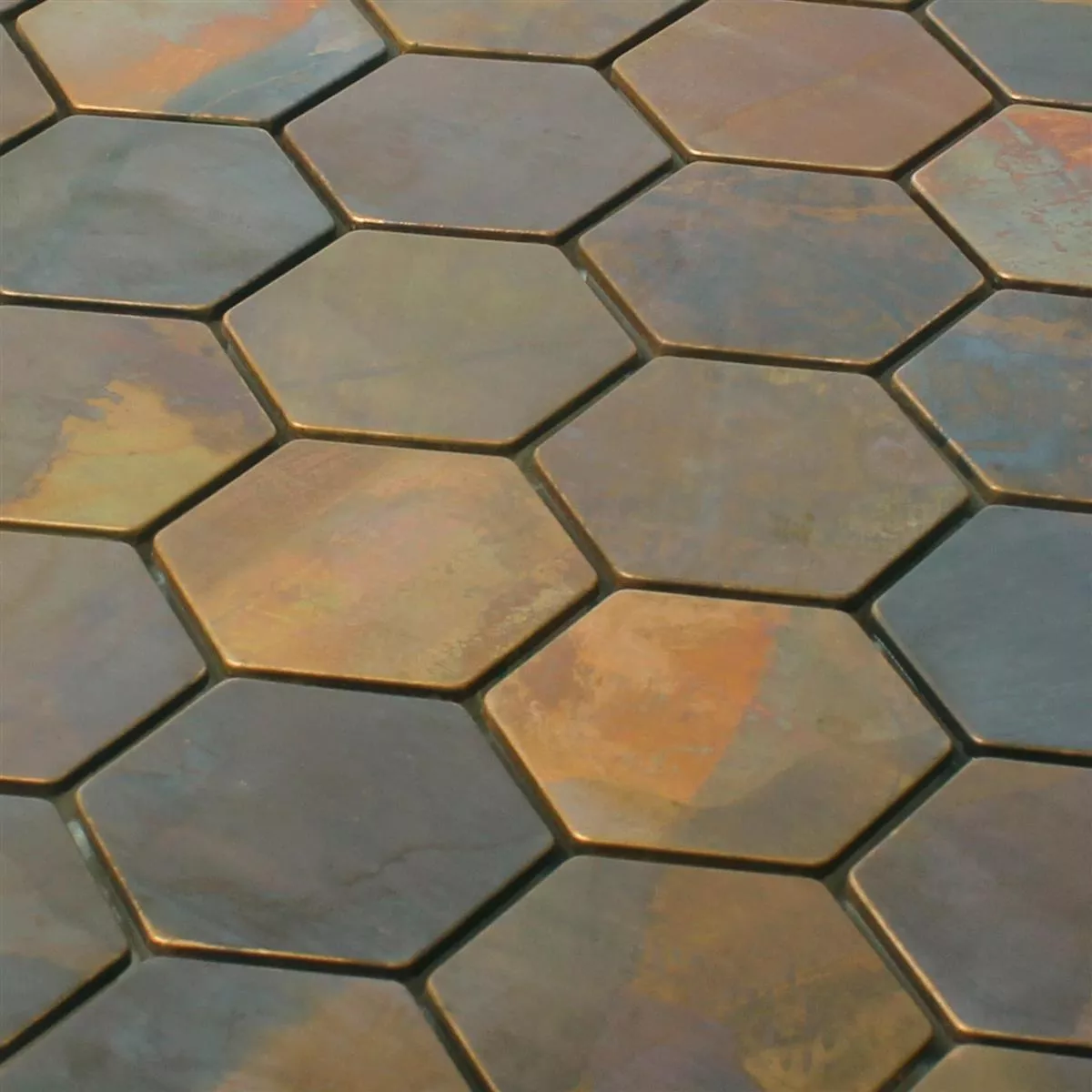 Mosaik Fliser Kobber Merkur Hexagon Brun 48