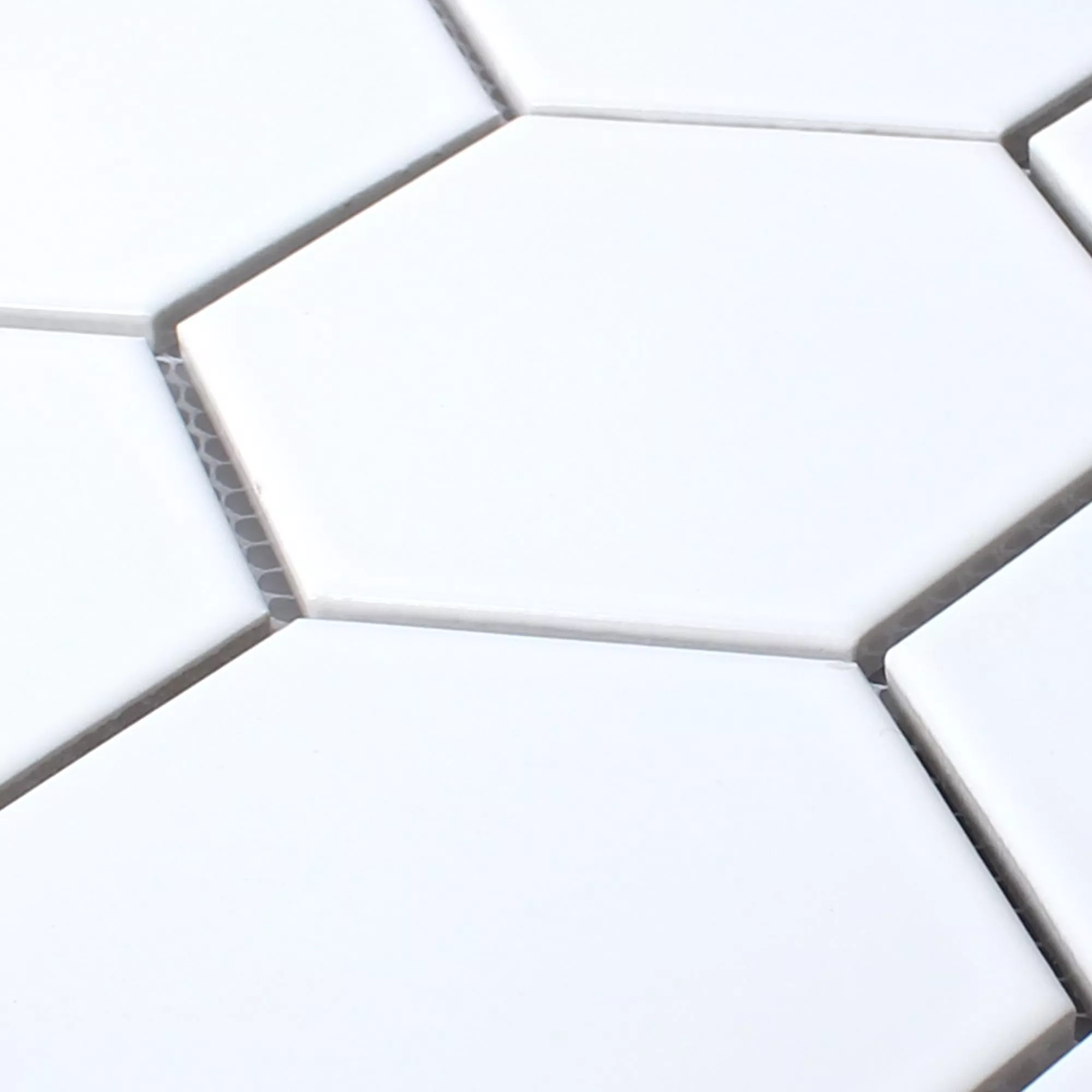 Prøve Keramik Mosaik Fliser Hexagon Salamanca Hvide Måtte H95