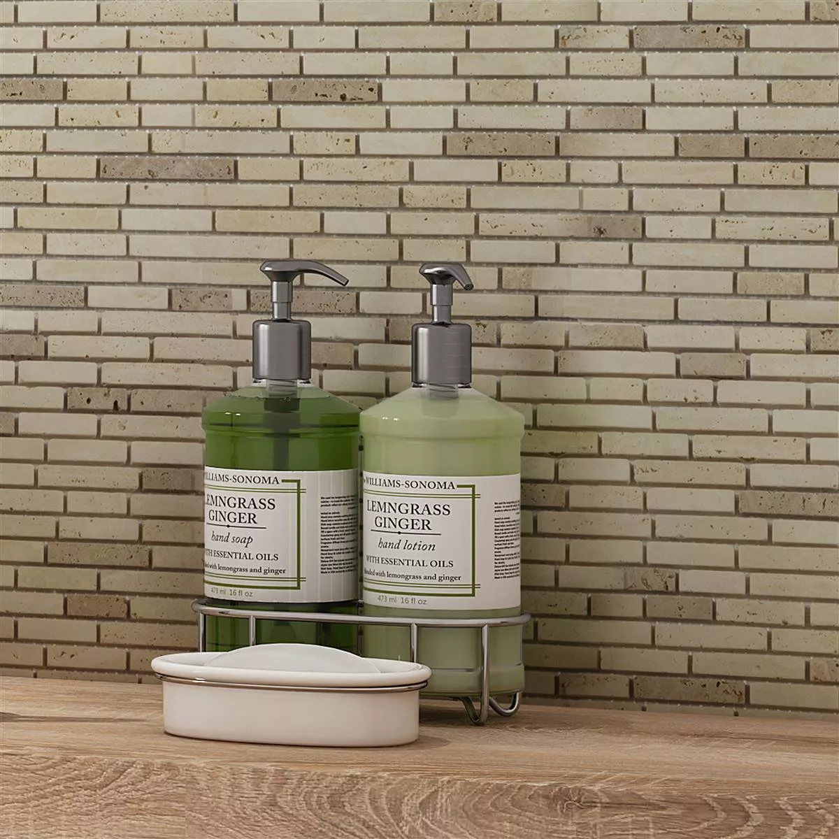 Prøve Marmor Natursten Mosaik Fliser Tuscania Brick Beige