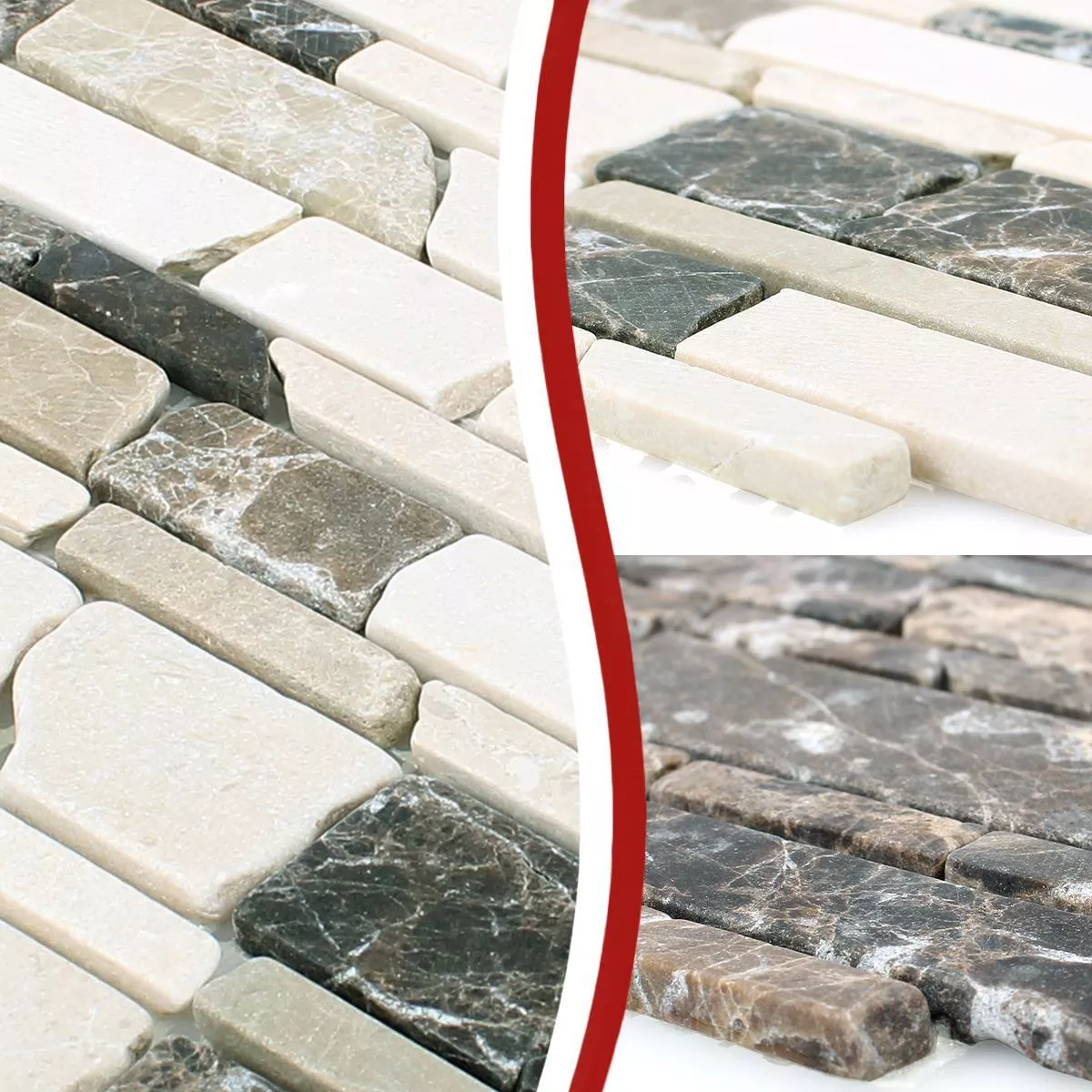 Mosaikfliser Marmor Havel Brick