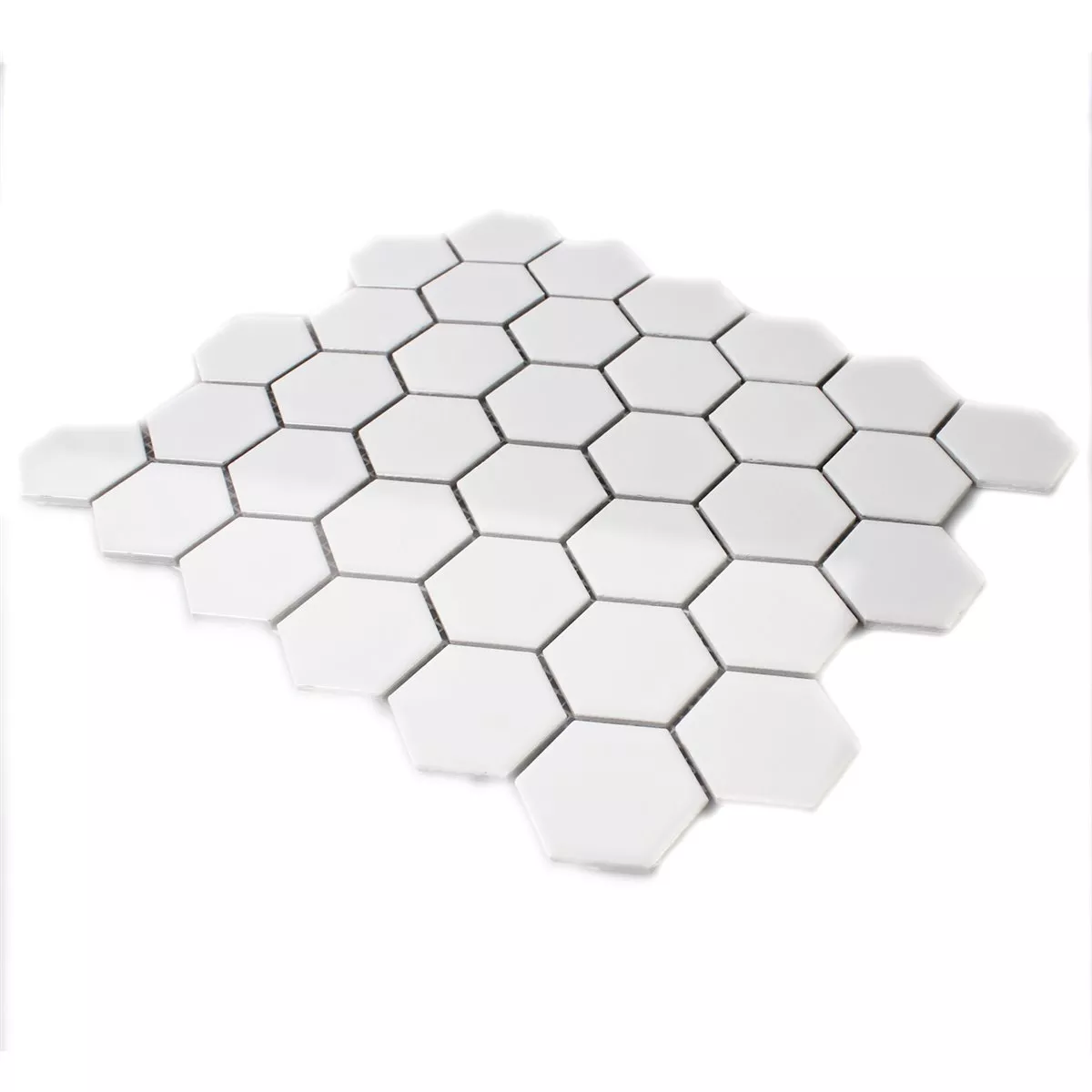 Prøve Mosaik Fliser Keramik Hexagon Hvid Strålende