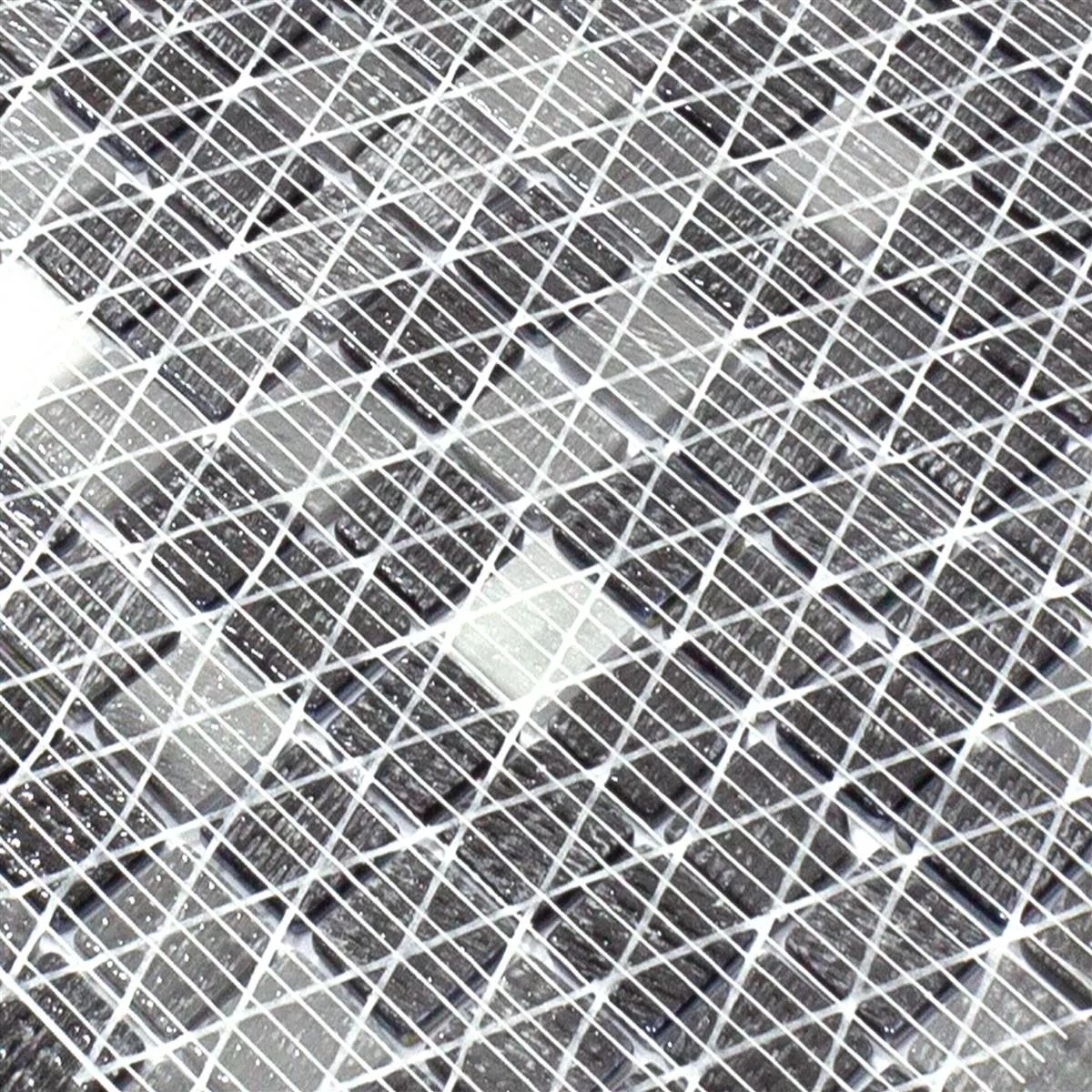 Glasmosaik Fliser Silvertown Antracit Metallic 25x25mm