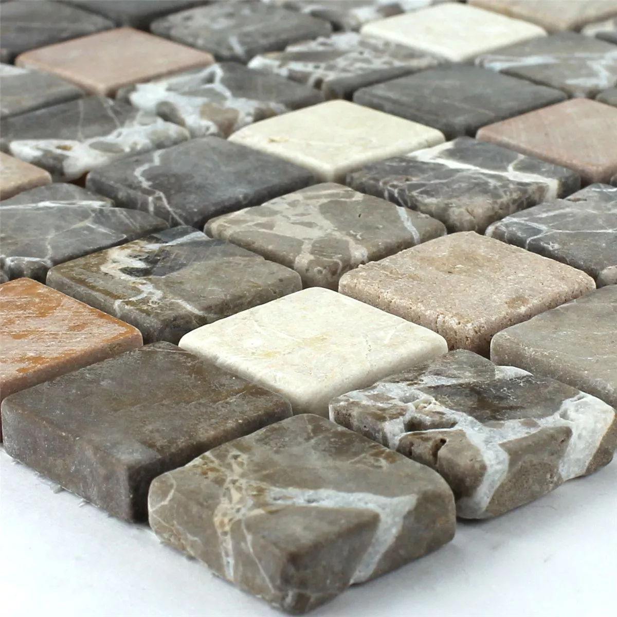 Mosaik Fliser Marmor Brun 23x23x7mm
