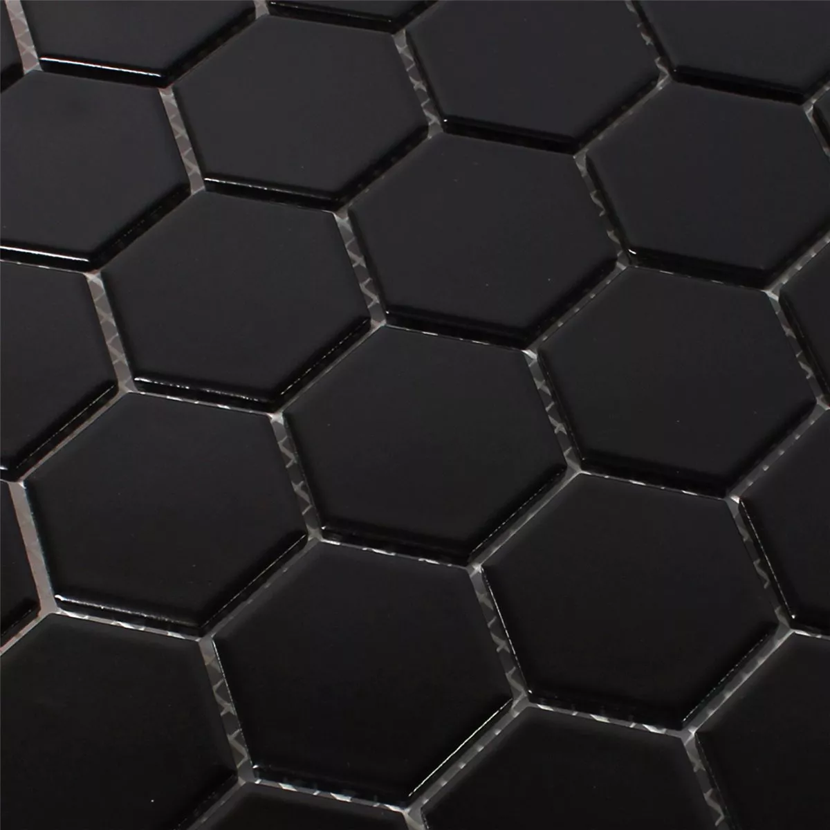 Mosaik Fliser Keramik Hexagon Sort Måtte