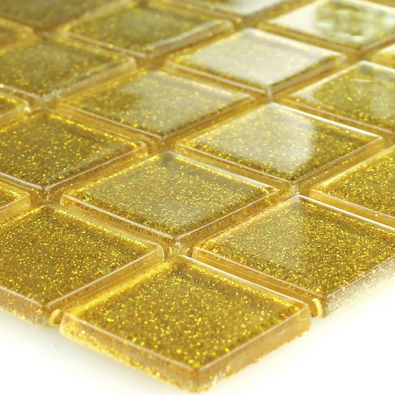 Prøve Glasmosaik Fliser Wichita Guld Glitter