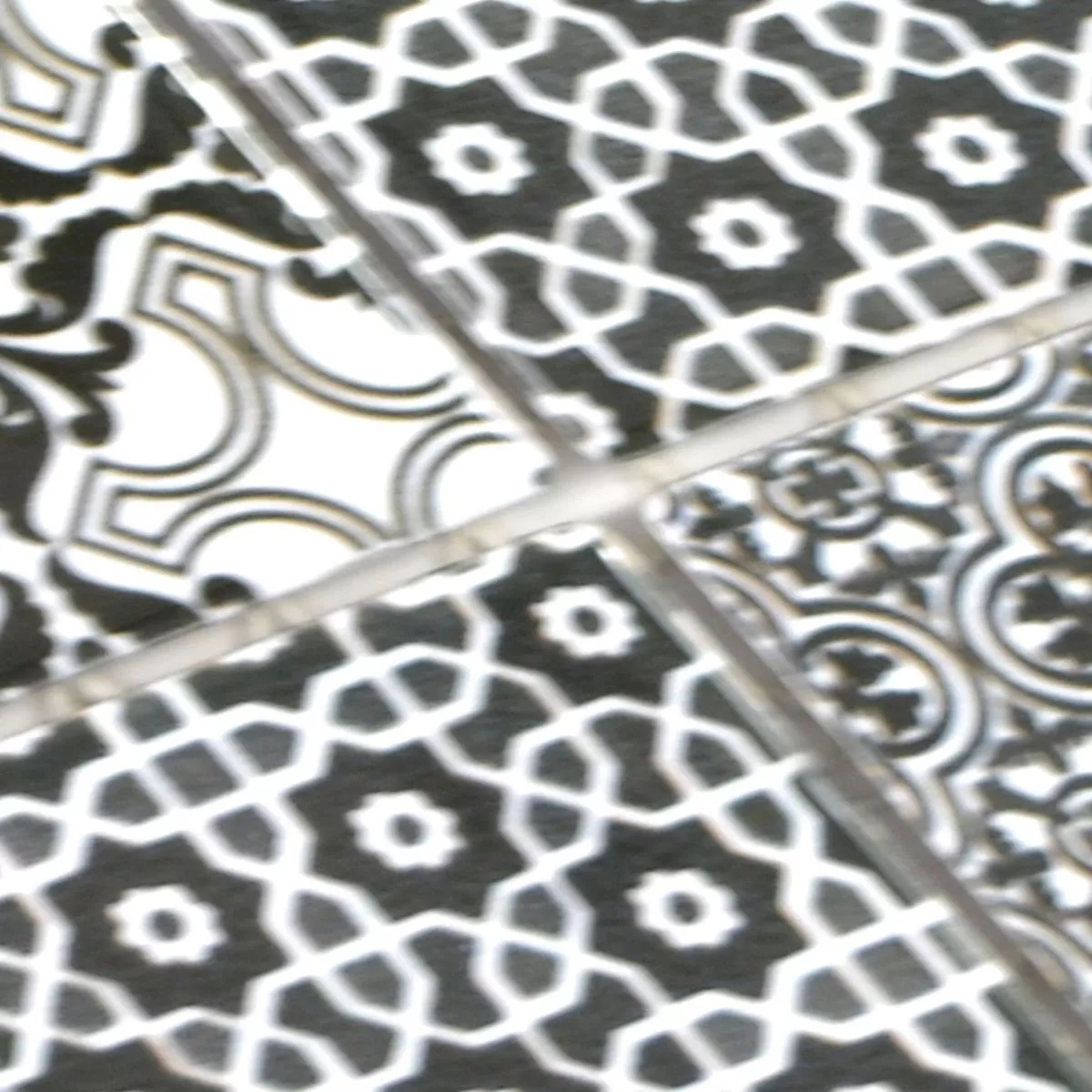 Prøve Keramik Mosaik Fliser Daymion Retro Optik Firkant Sort