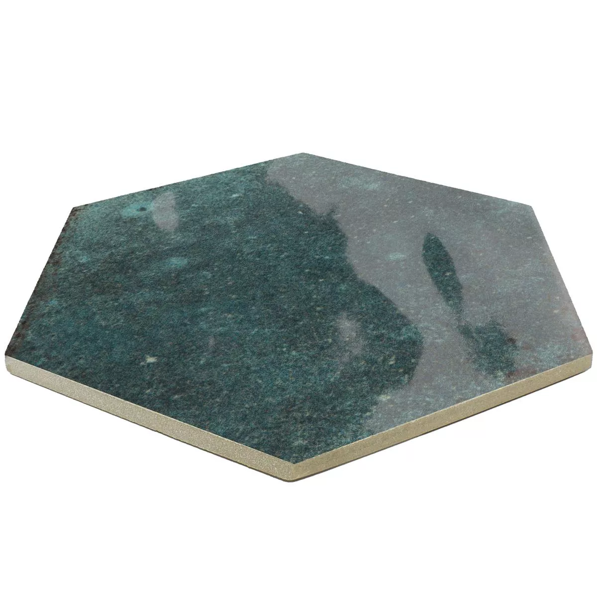 Vægfliser Arosa Strålende Bølgepap Hexagon Blå Pacific 17,3x15cm
