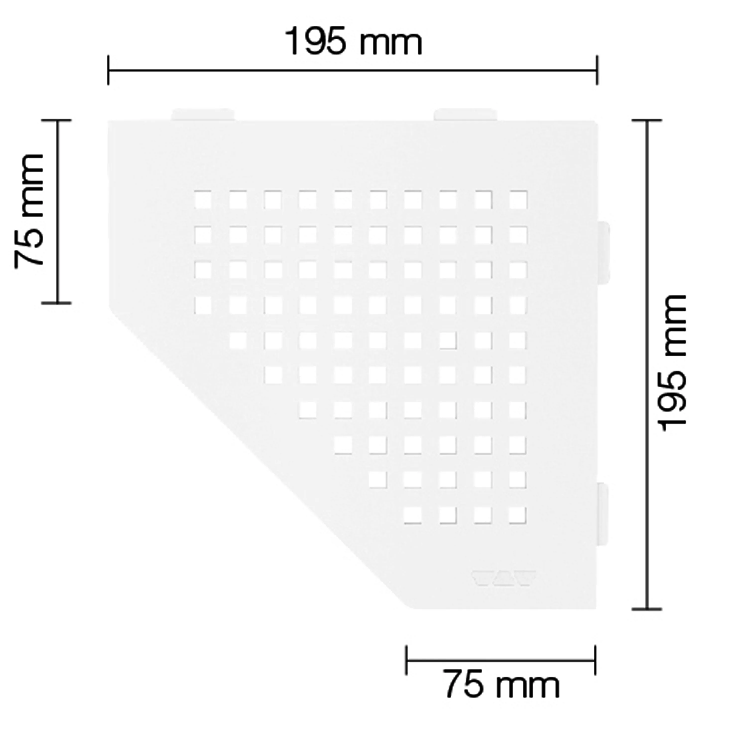 Væghylde brusehylde Schlüter 5eck 19,5x19,5cm kvadratisk hvid