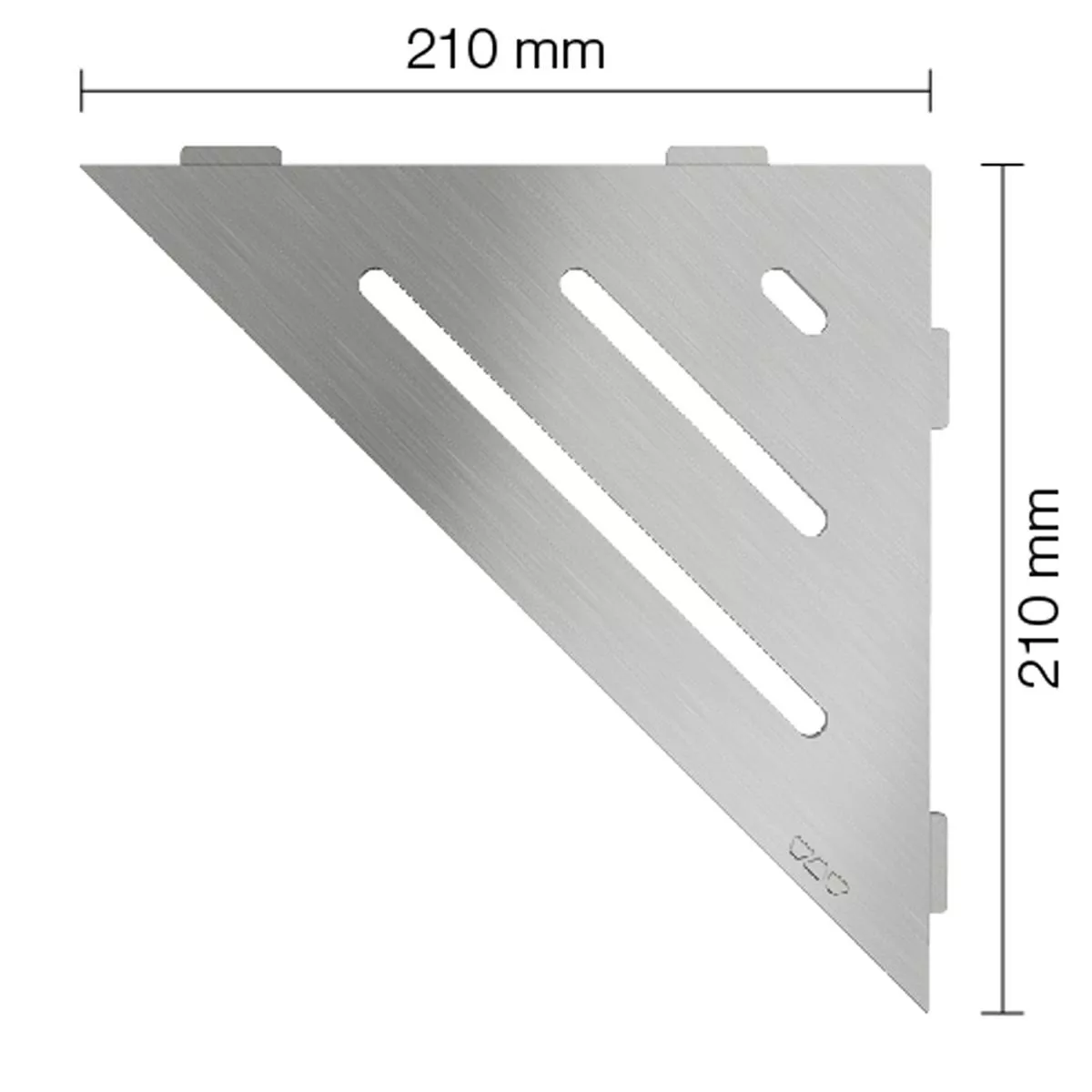 Væghylde brusehylde Schlüter trekant 21x21cm Wave rustfrit stål