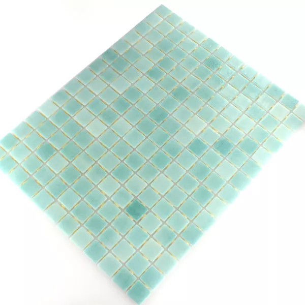 Glas Swimmingpool Mosaik 25x25x4mm Türkis Mix