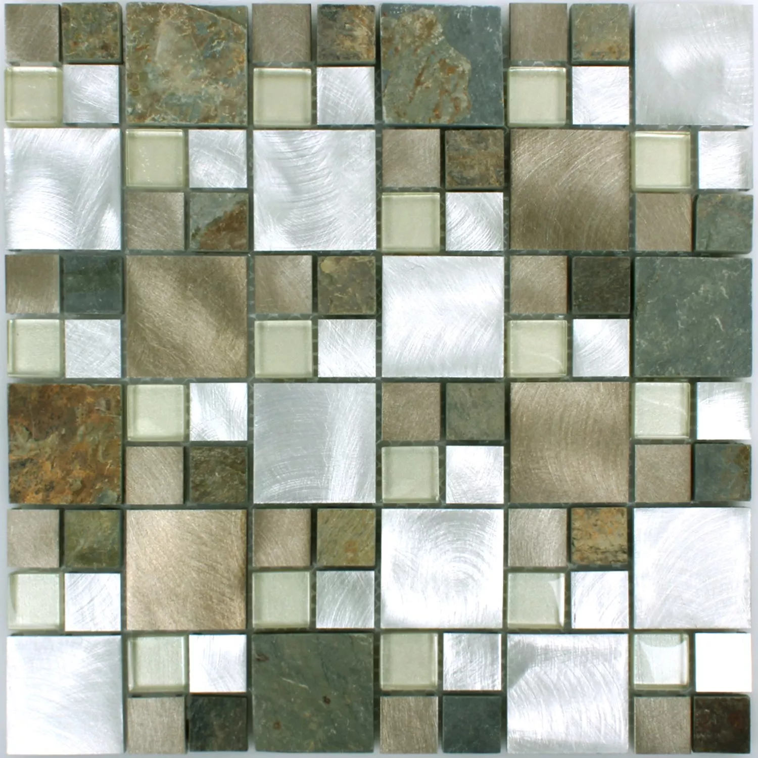 Mosaik Fliser Natursten Glas Aluminium Banzai