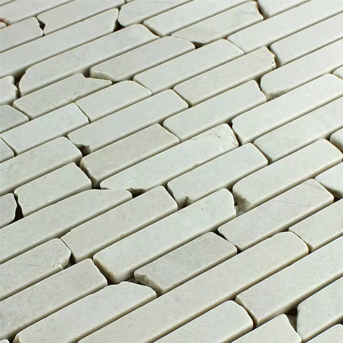 Prøve Mosaik Fliser Marmor Botticino Brick