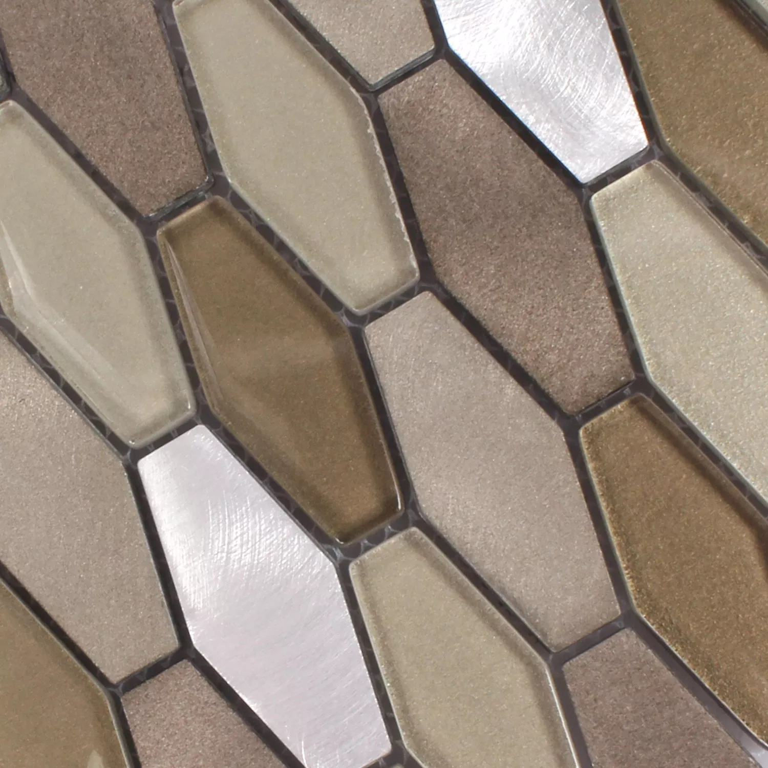 Mosaik Fliser Glas Metal Lupo Hexagon