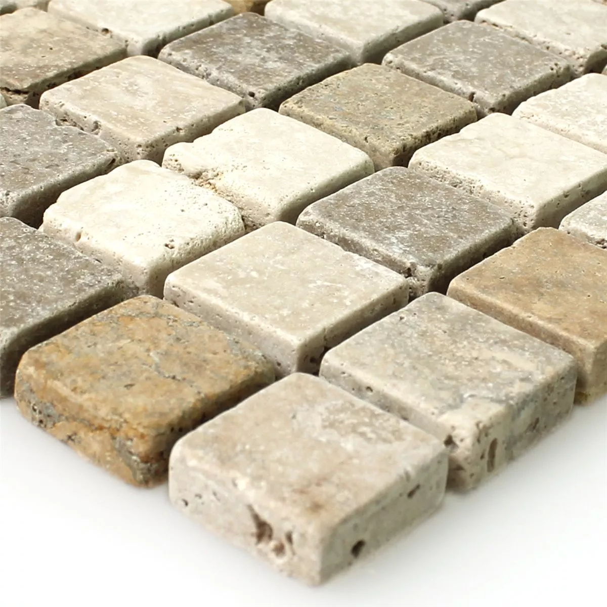 Travertin Mosaik Fliser Brun Beige Skifer Rød Travertin Mosaik Fliser Brun Beige Skifer Rød