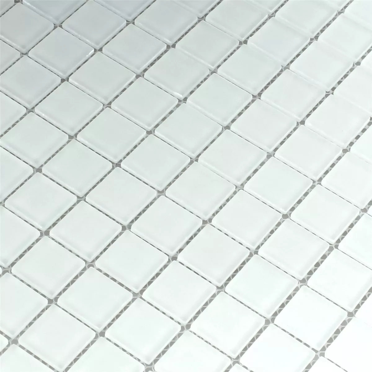 Prøve Glasmosaik Fliser Hvid Måtte Uni