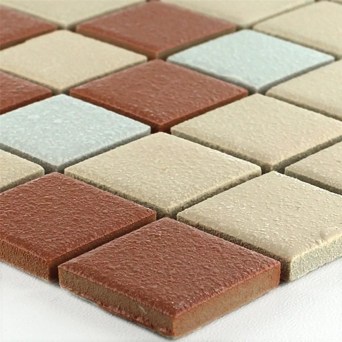Prøve Mosaik Fliser Keramik Skridsikkerhed Terrakotta