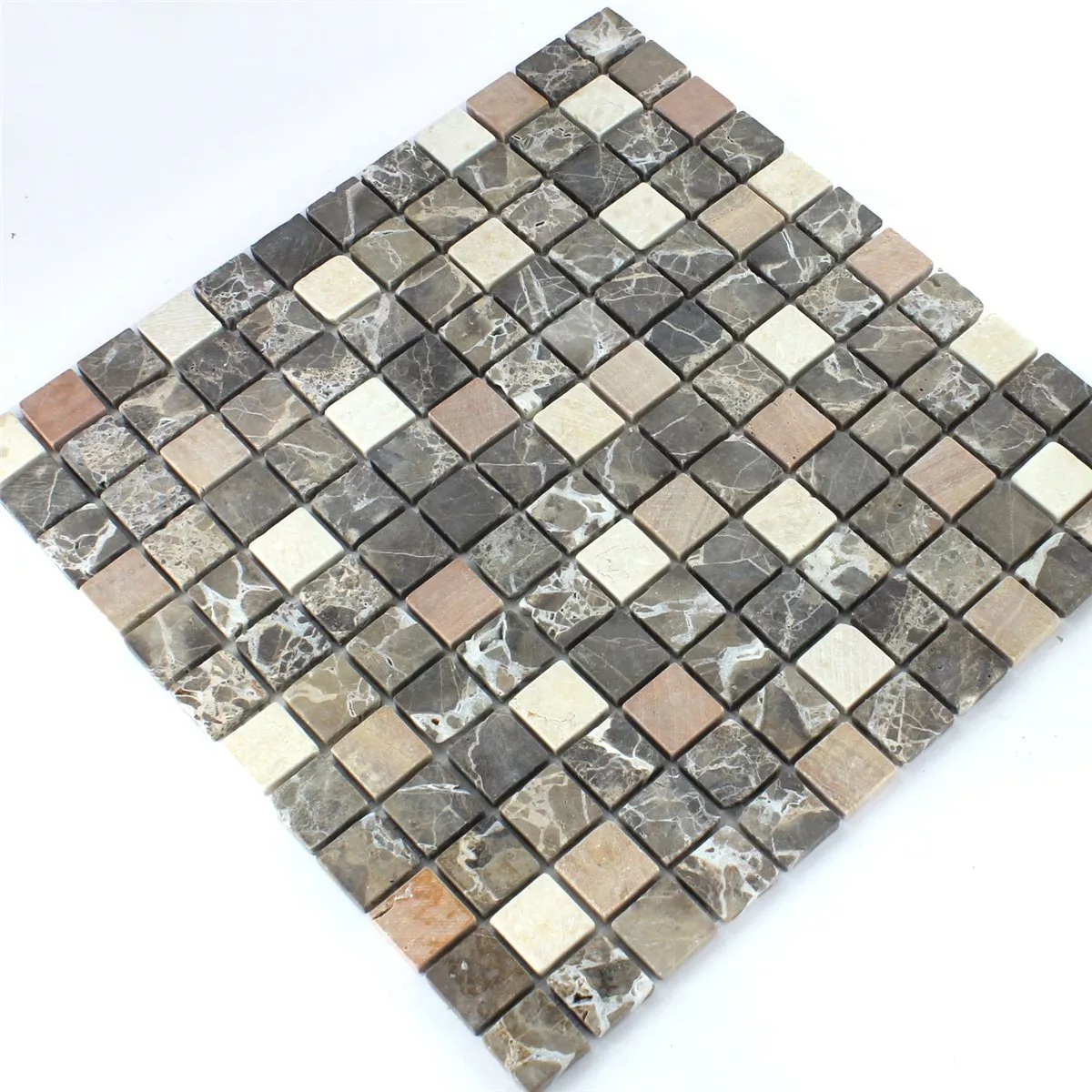 Mosaik Fliser Marmor Brun 23x23x7mm