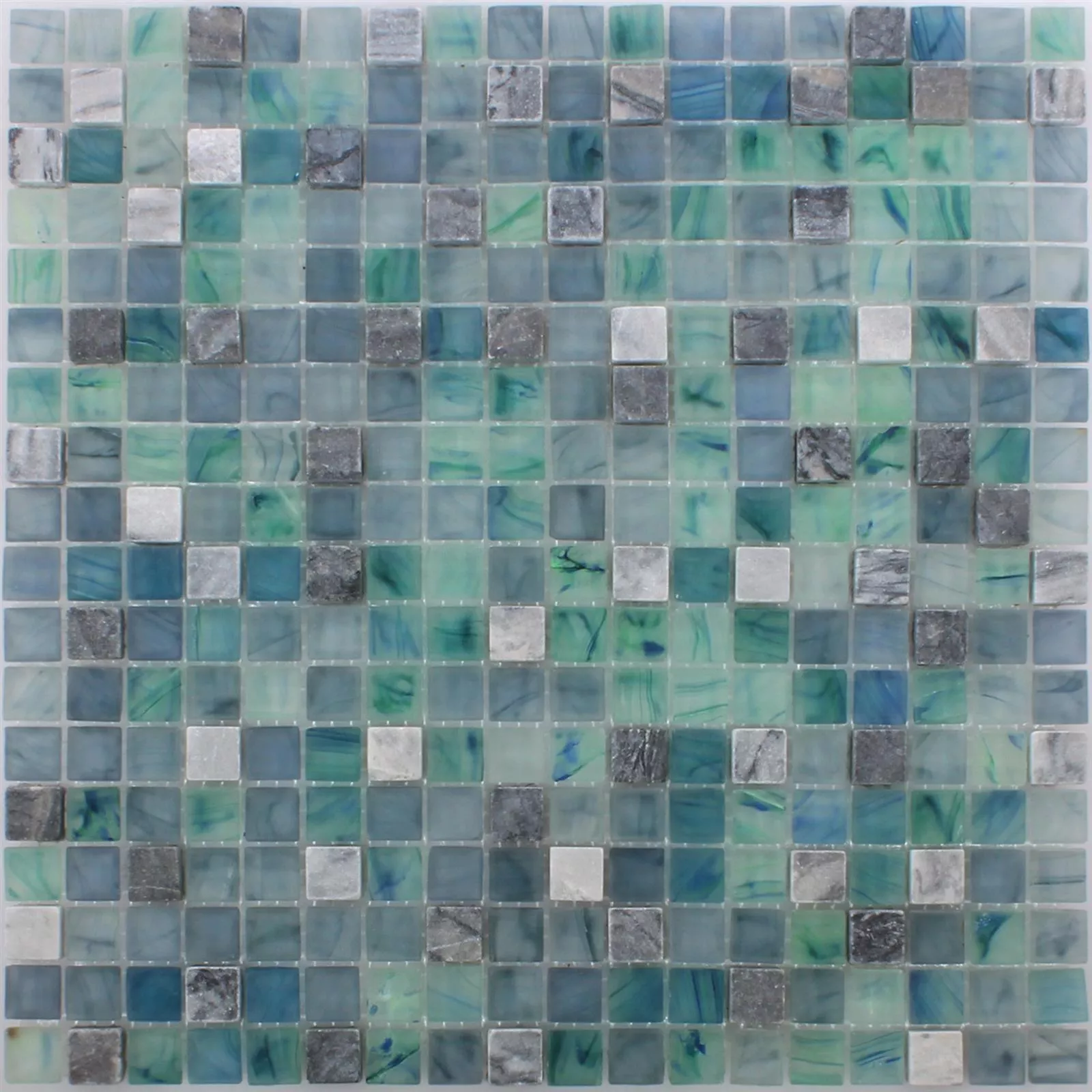 Prøve Mosaik Fliser Mayon Glas Marmor Mix SeeGrøn