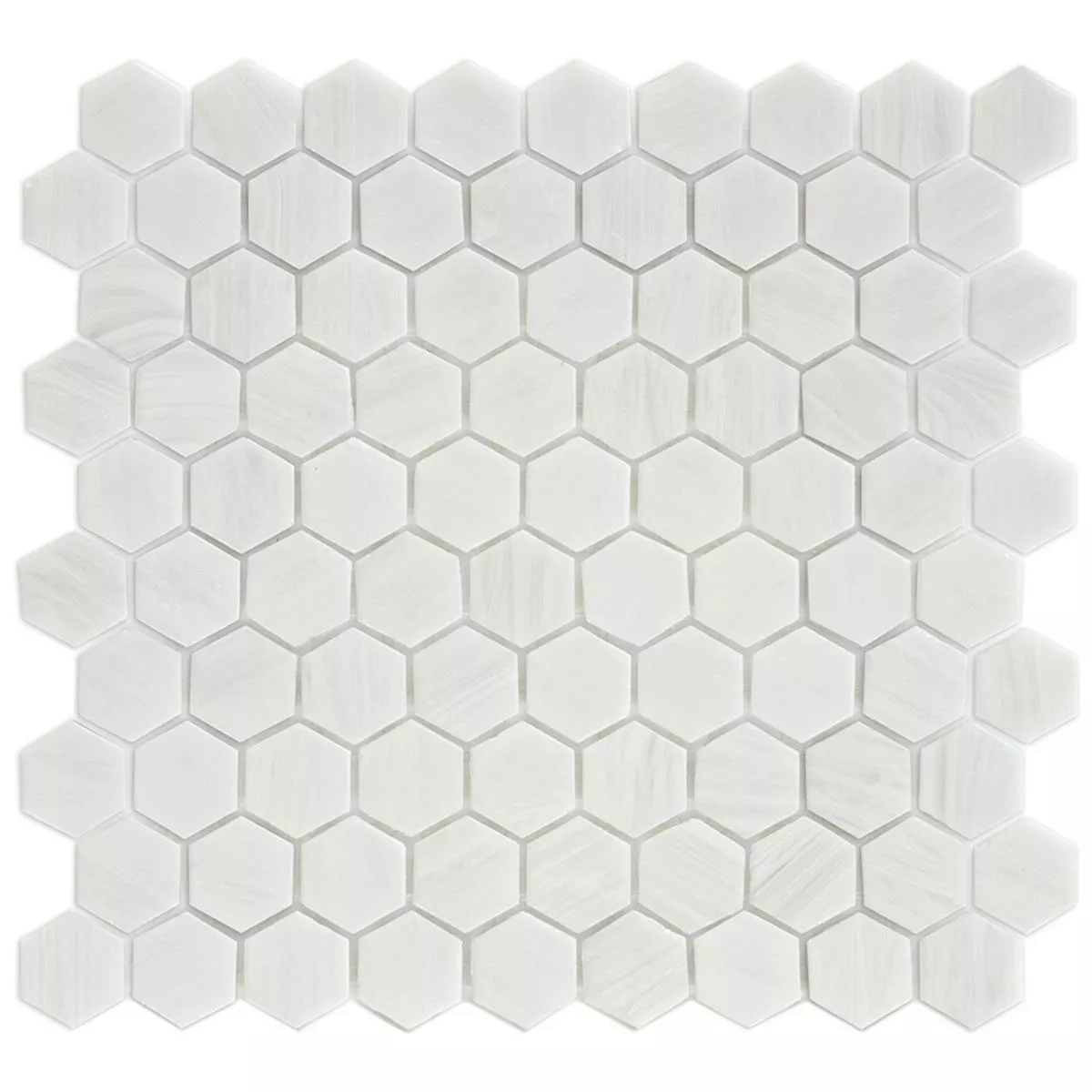 Glasmosaik Fliser Trend-Vi Hexagon 280 Hvid