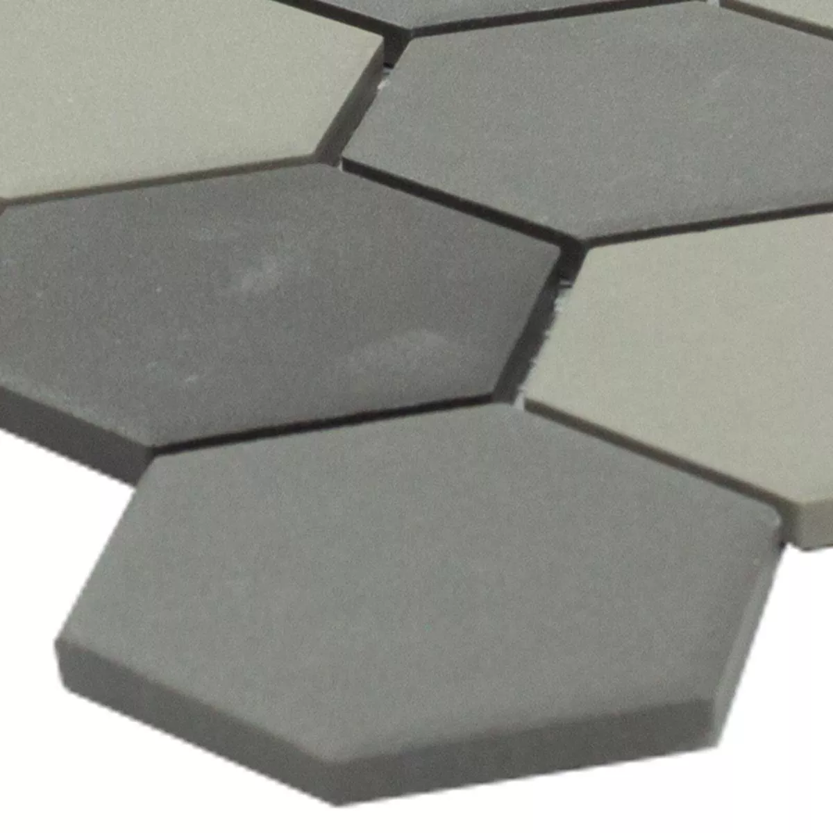 Keramik Mosaik Fliser Hexagon Bern Gra Sort Keramik Mosaik Fliser Hexagon Bern Gra Sort