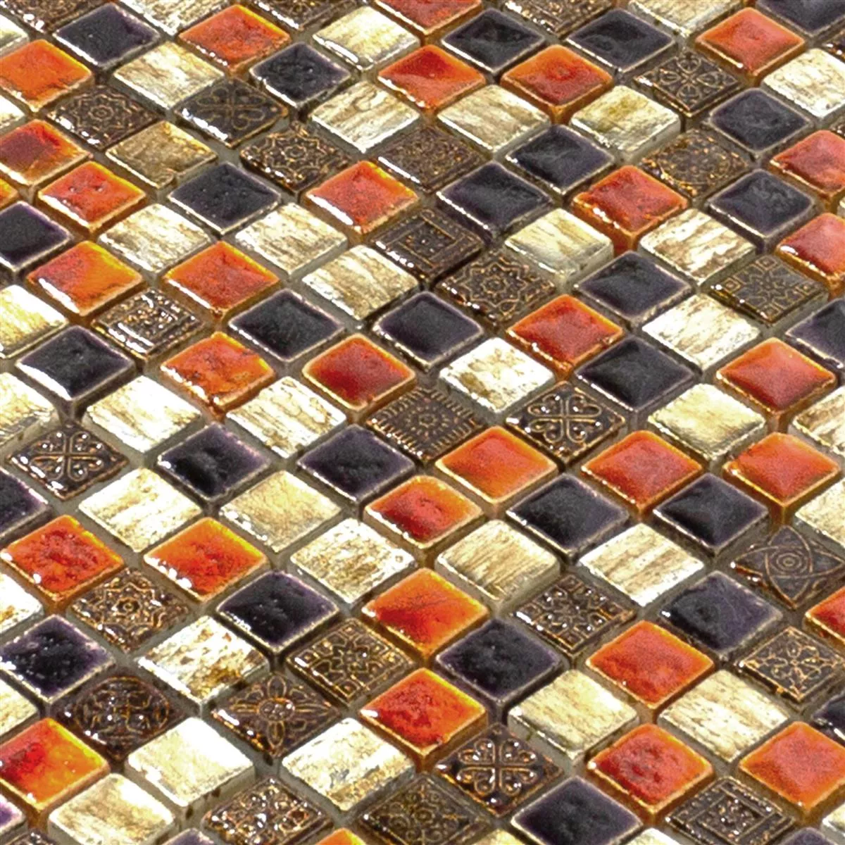 Natursten Mosaik Fliser Toskana Rød Kobber Mix